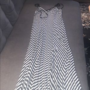 Black/White Striped Maxi Dress